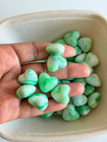 Marble Green Heart Beads
