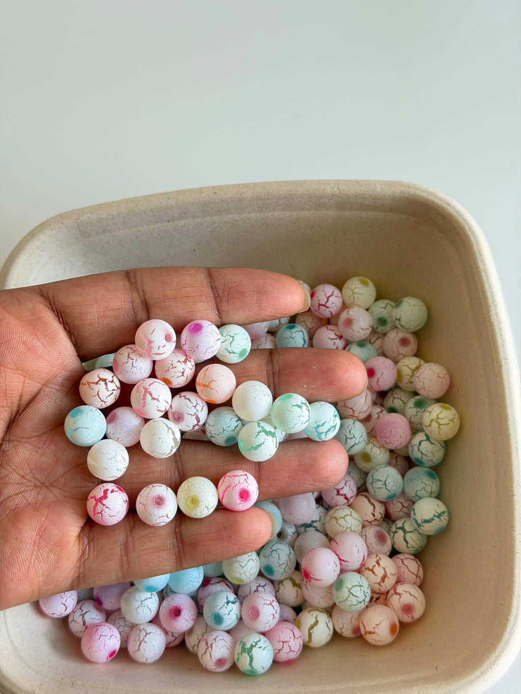 Pastel Crackle Beads Mix