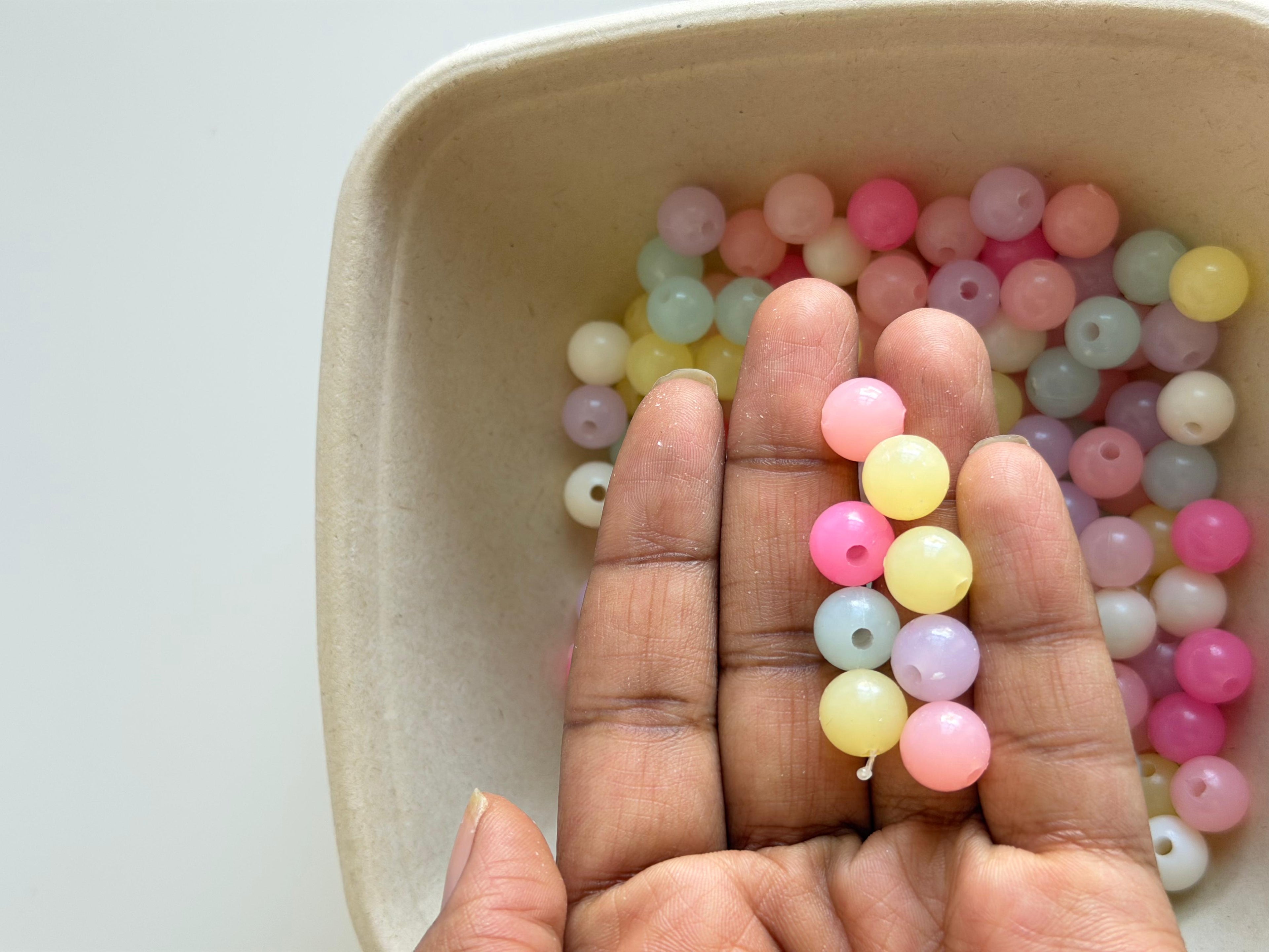 Pastel Round Acrylic Beads