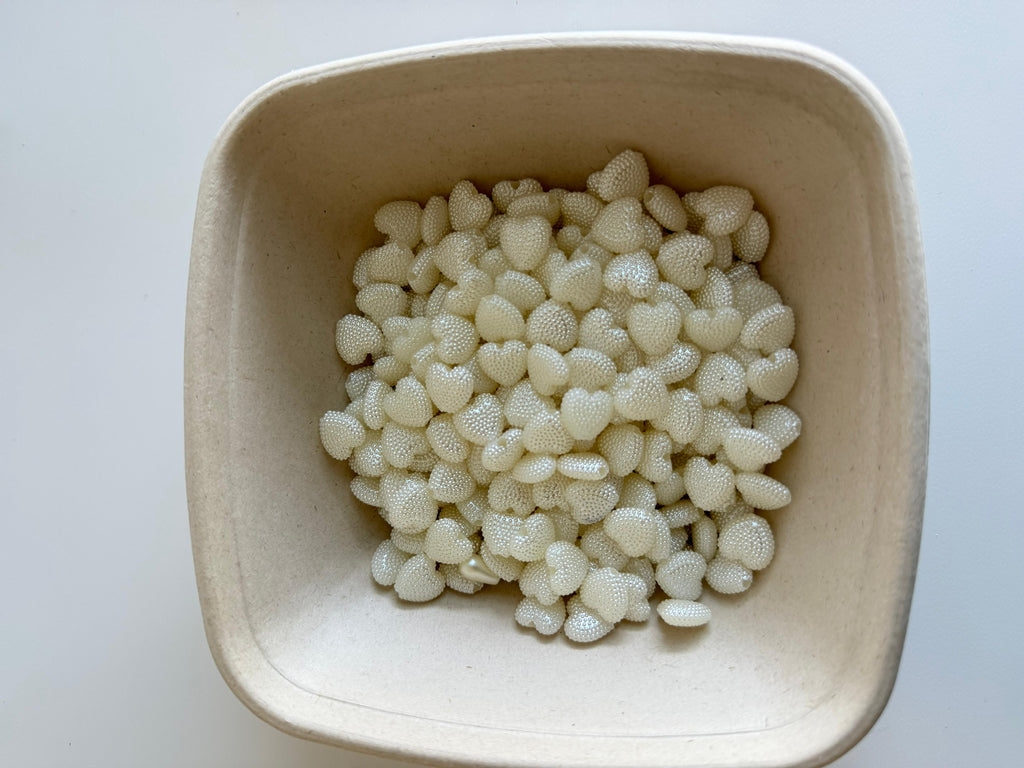Pearl Heart Beads-Ivory white