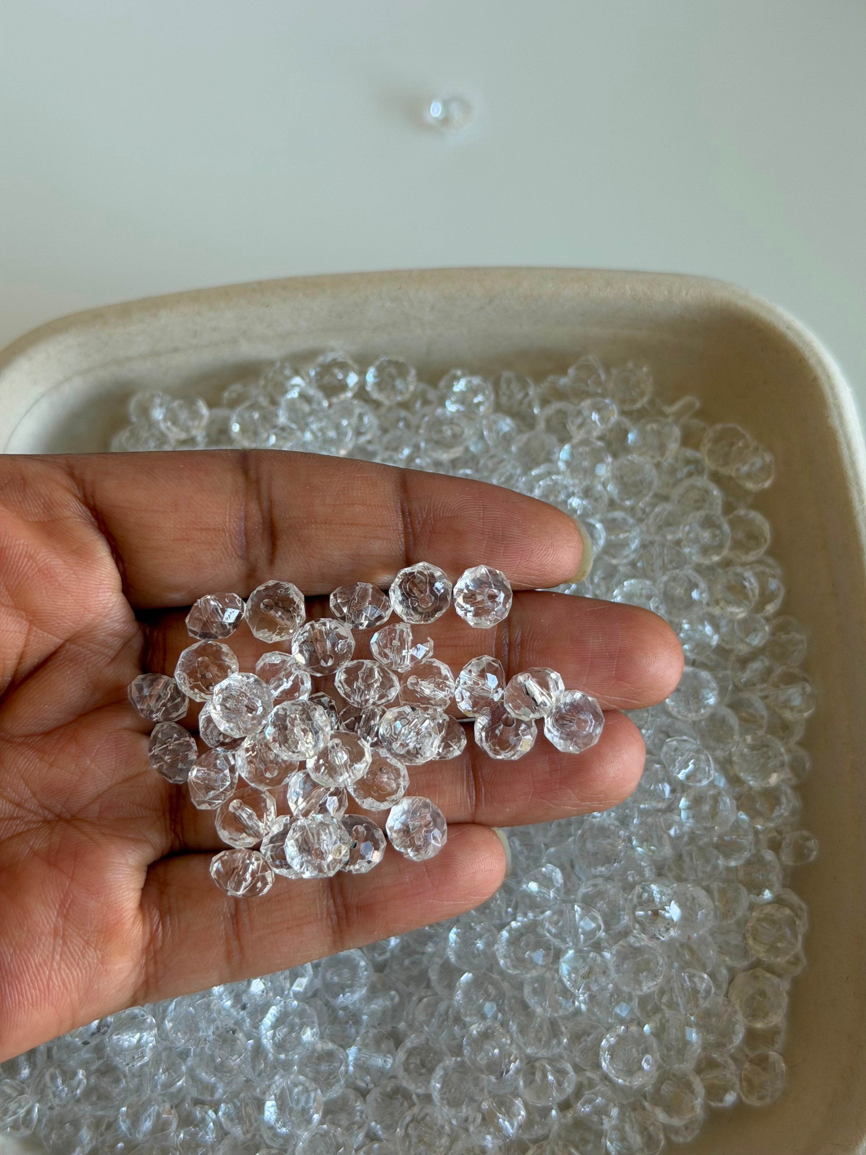 Clear Crystal Faceted Beads