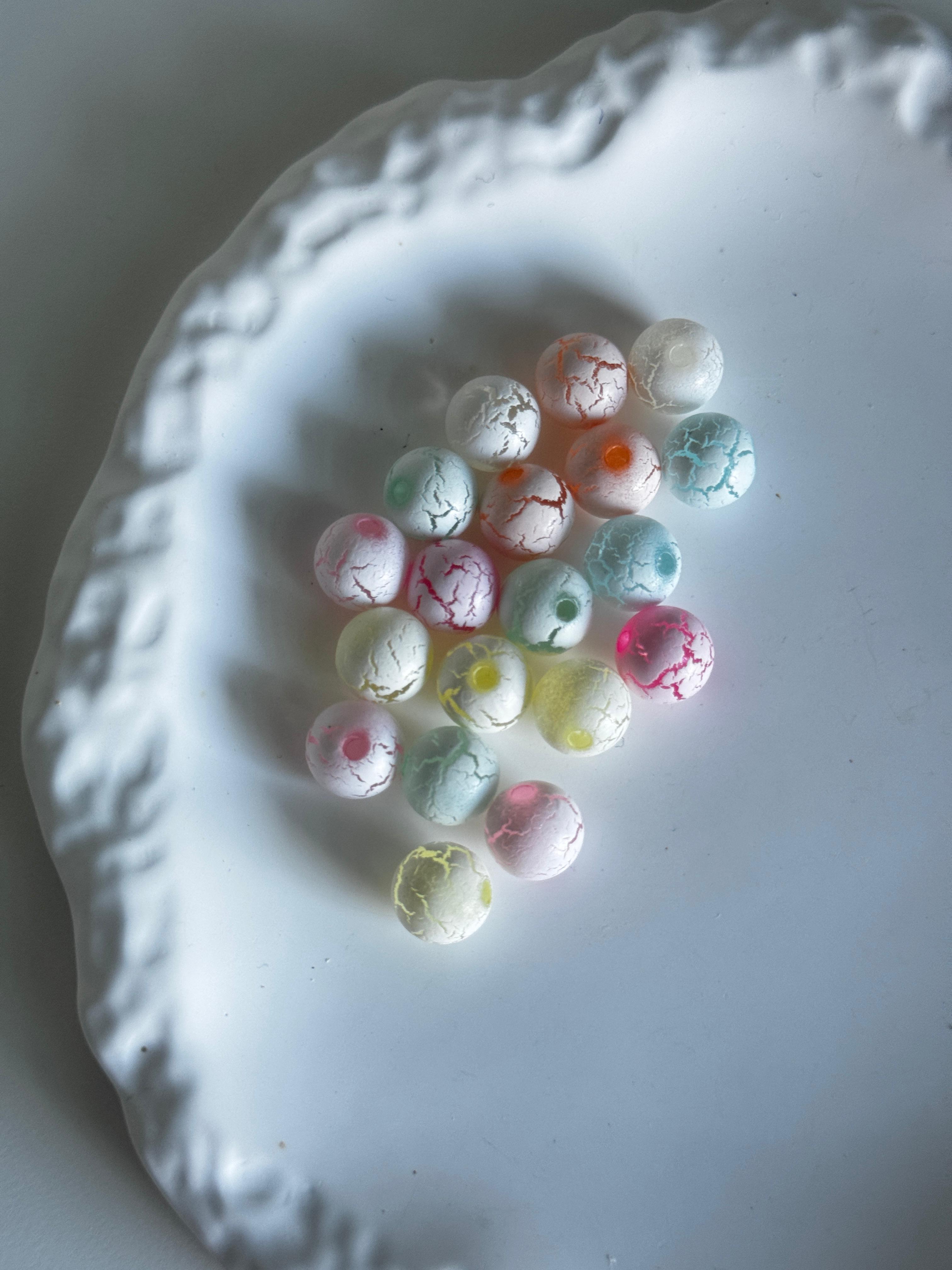 Pastel Crackle Acrylic Beads