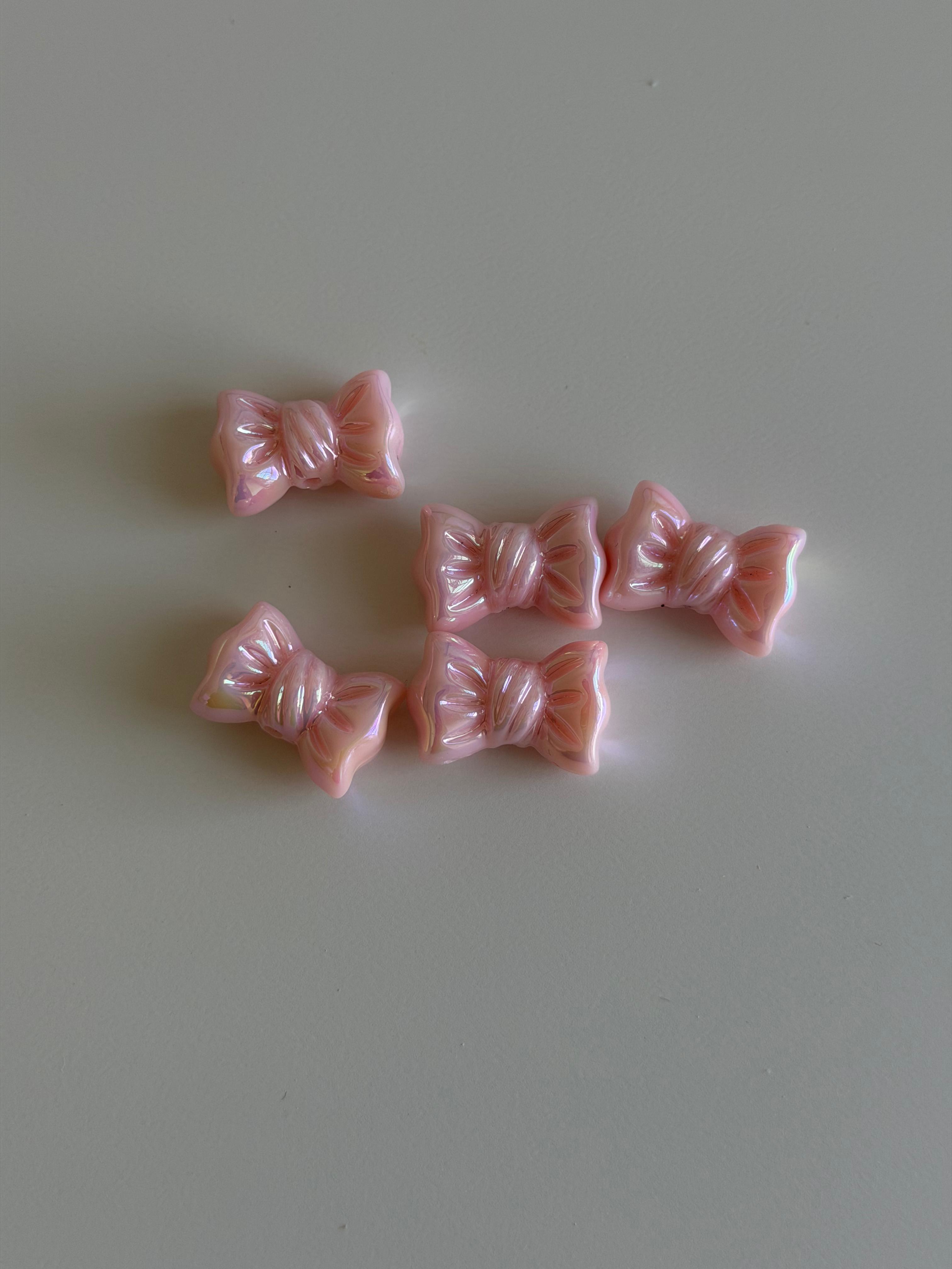 Pink Pearl Bow Beads