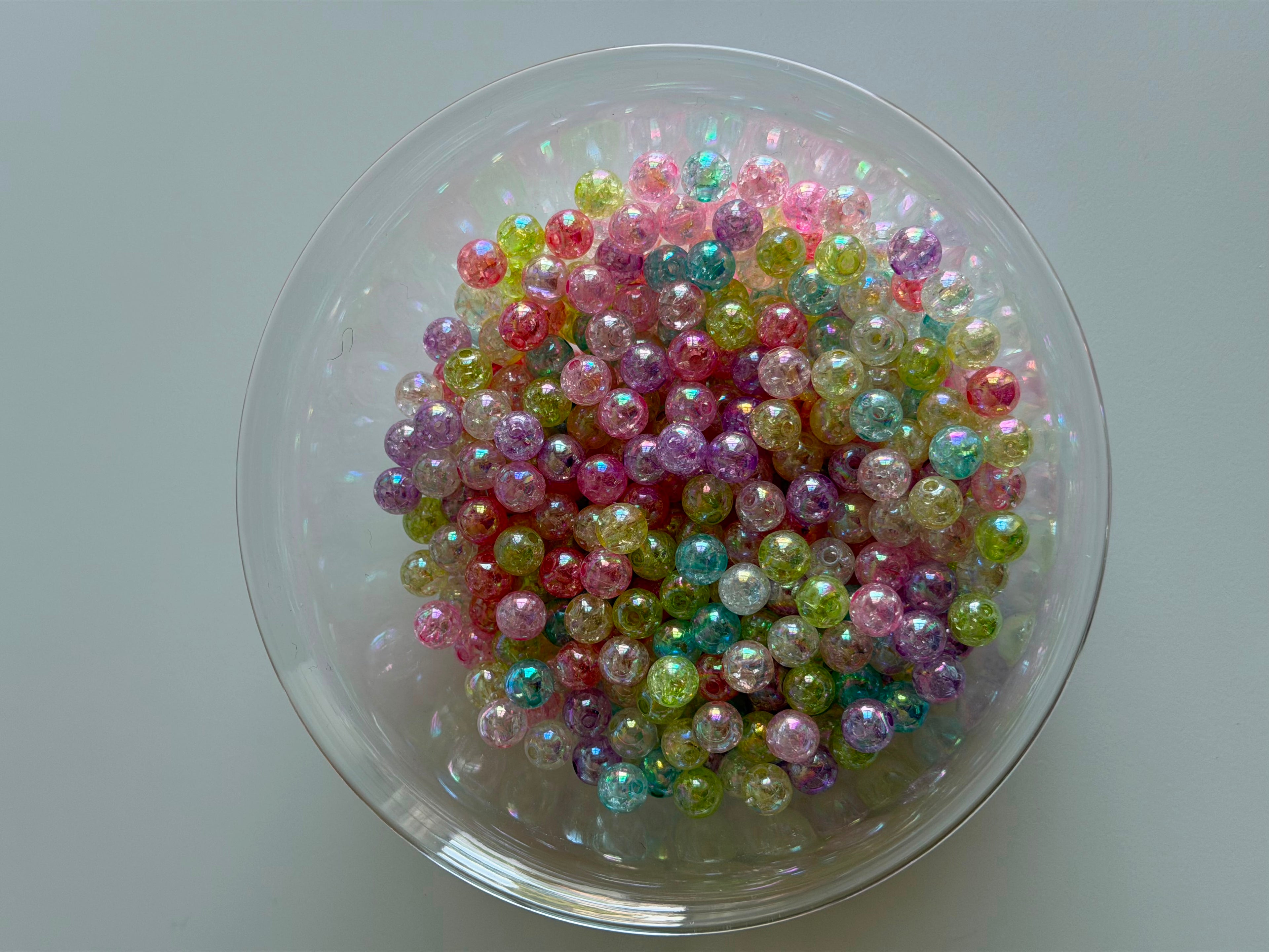 Pastel Crackle Glass Beads Mix