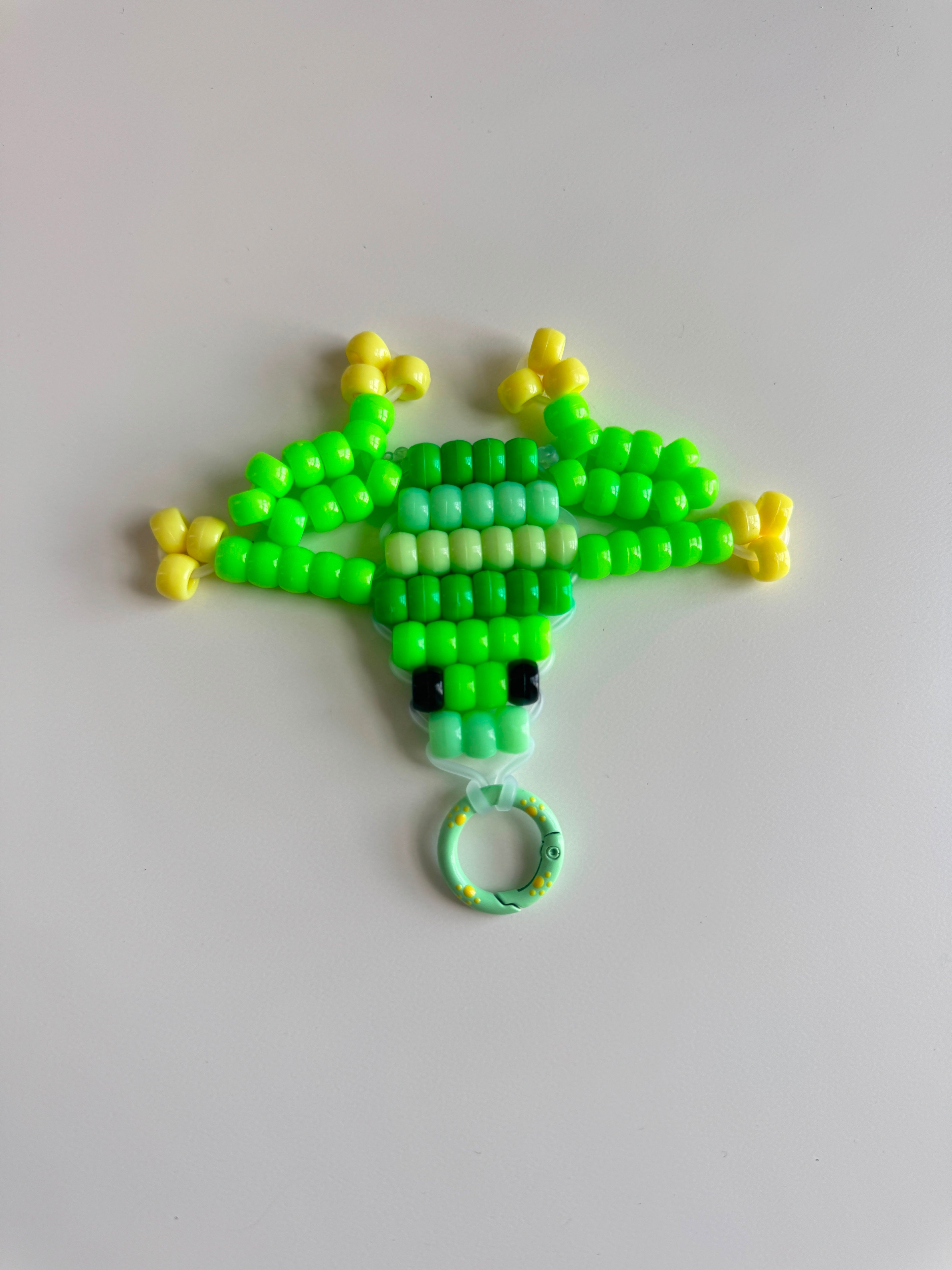 Pony Bead Frog Keychain