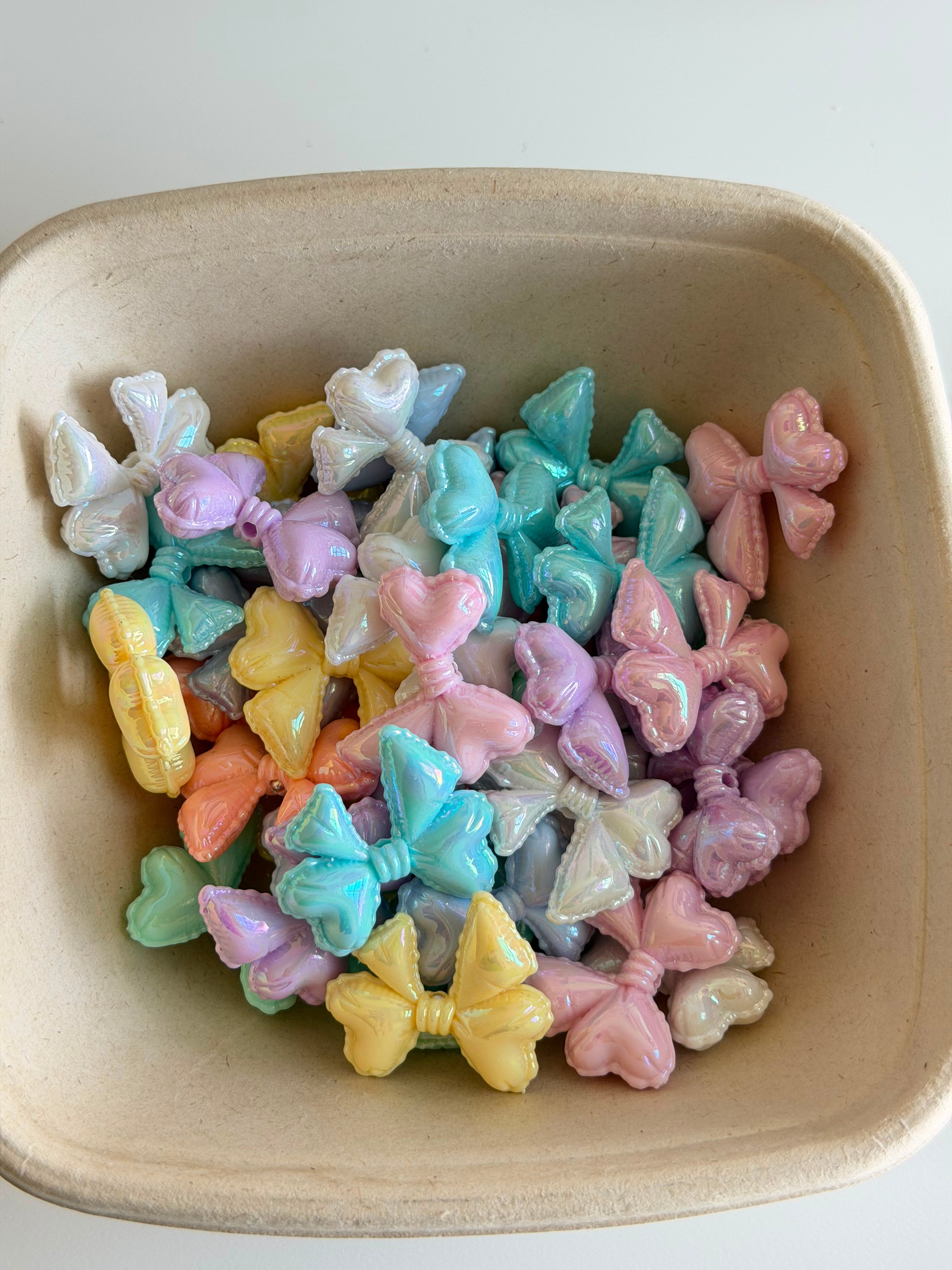 Pastel Bow Acrylic Beads
