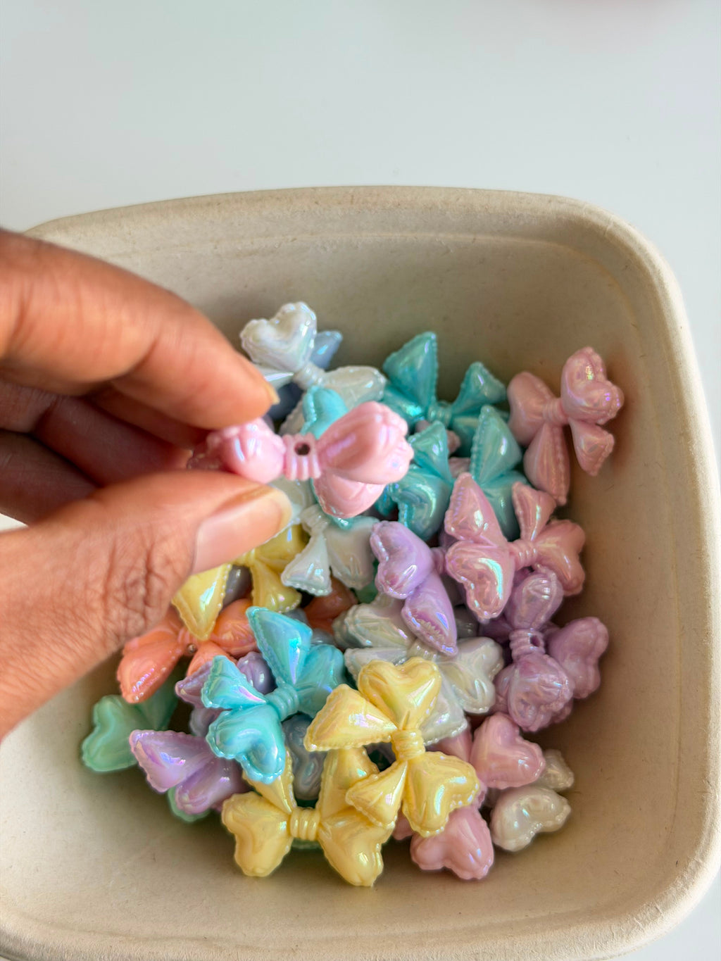 Pastel Bow Acrylic Beads