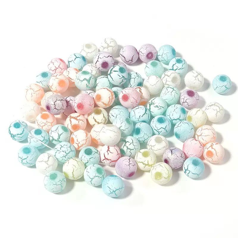 Pastel Crackle Acrylic Beads