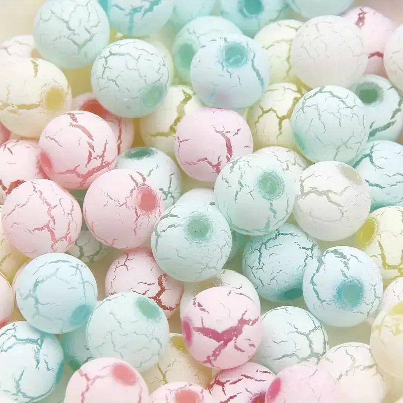 Pastel Crackle Acrylic Beads