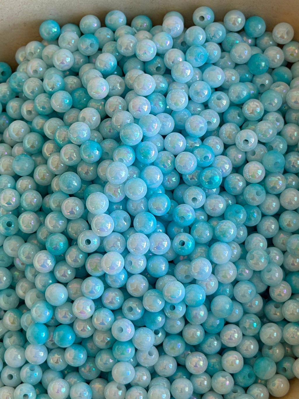Frosted Sky Blue Pearl Beads