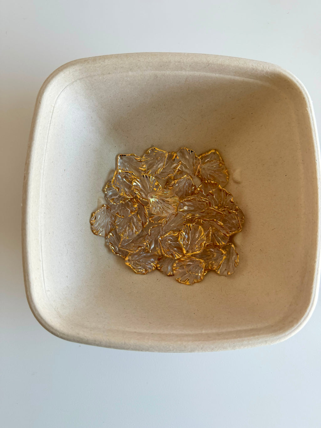leaf-shaped transparent beads