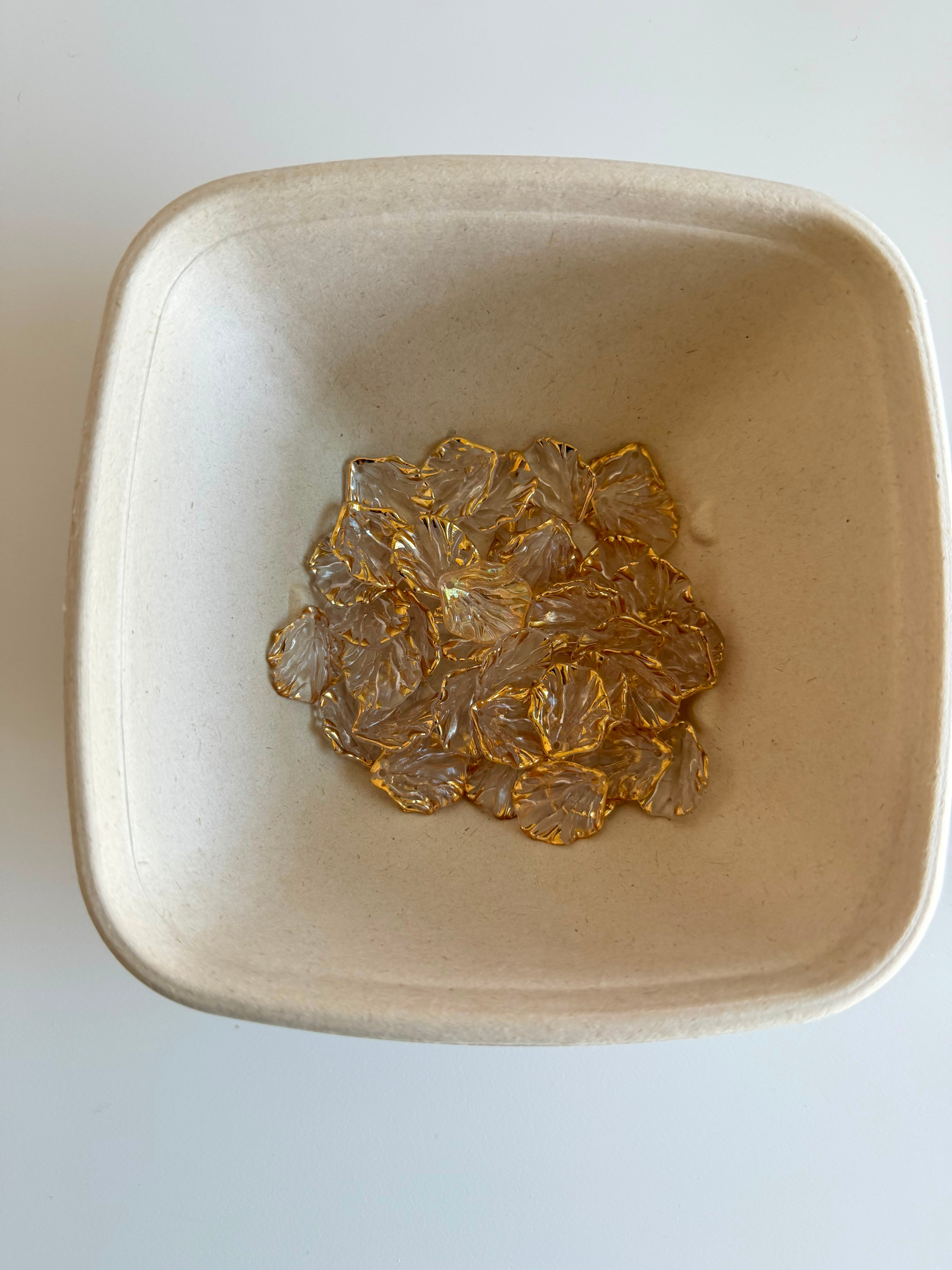 leaf-shaped transparent beads