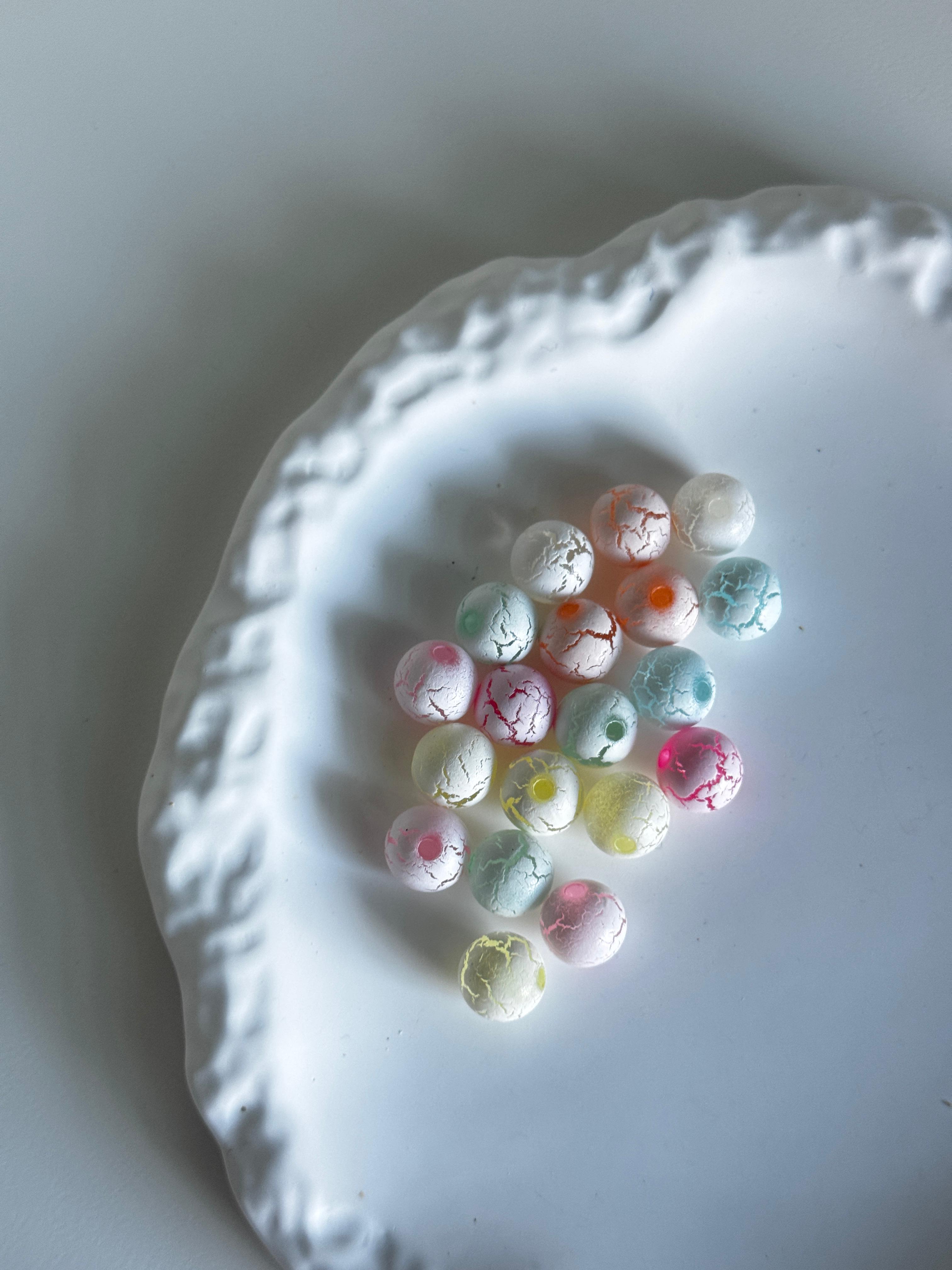 Pastel Crackle Acrylic Beads