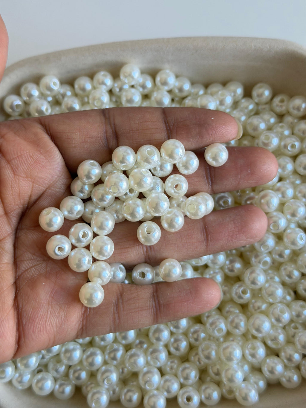Classic pearl Round Beads-Ivory pearl Acrylic Beads