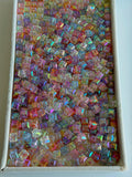 Iridescent Cube Crystal Beads