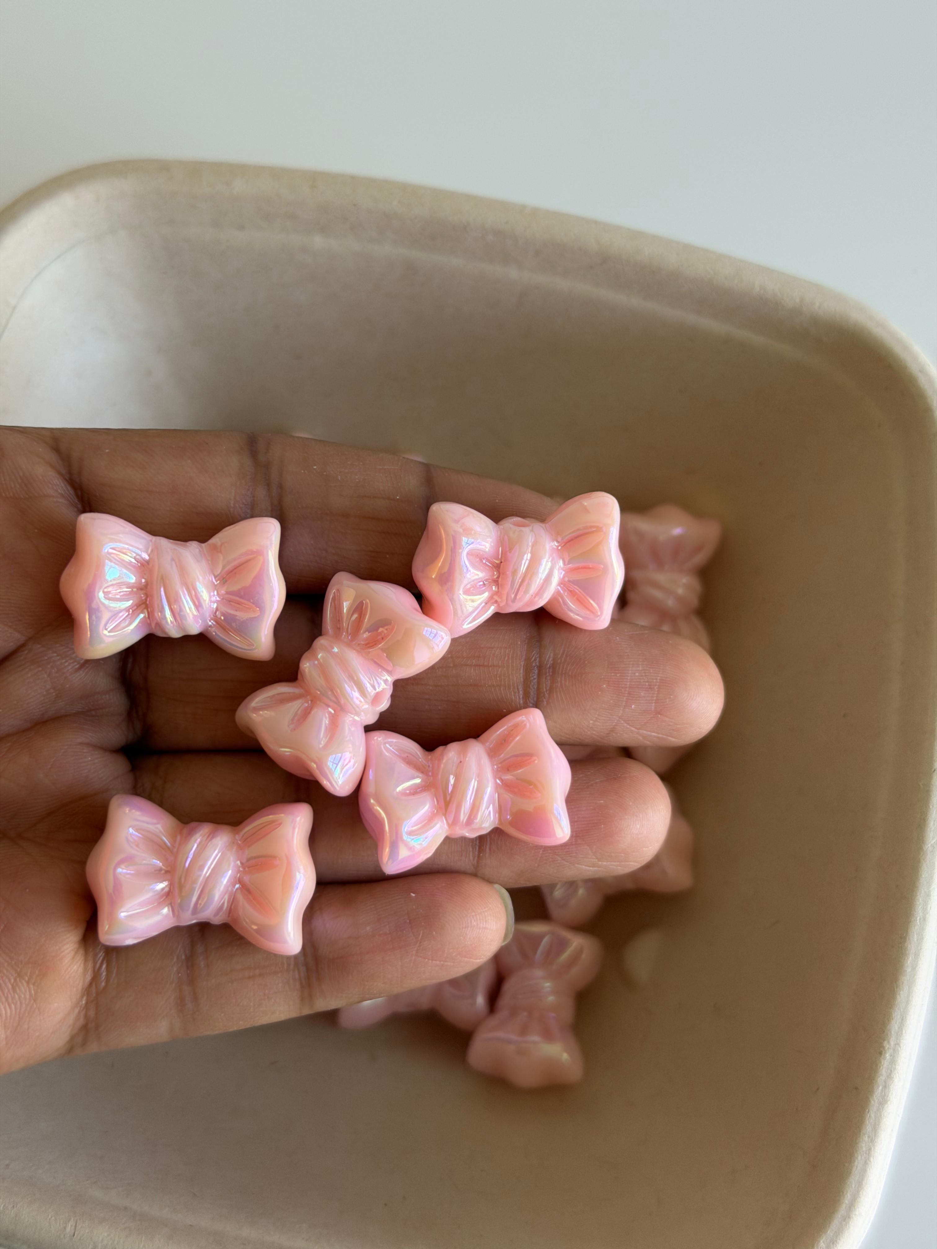 Pink Pearl Bow Beads