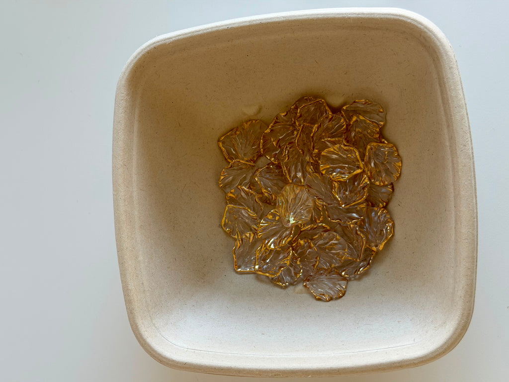 leaf-shaped transparent beads